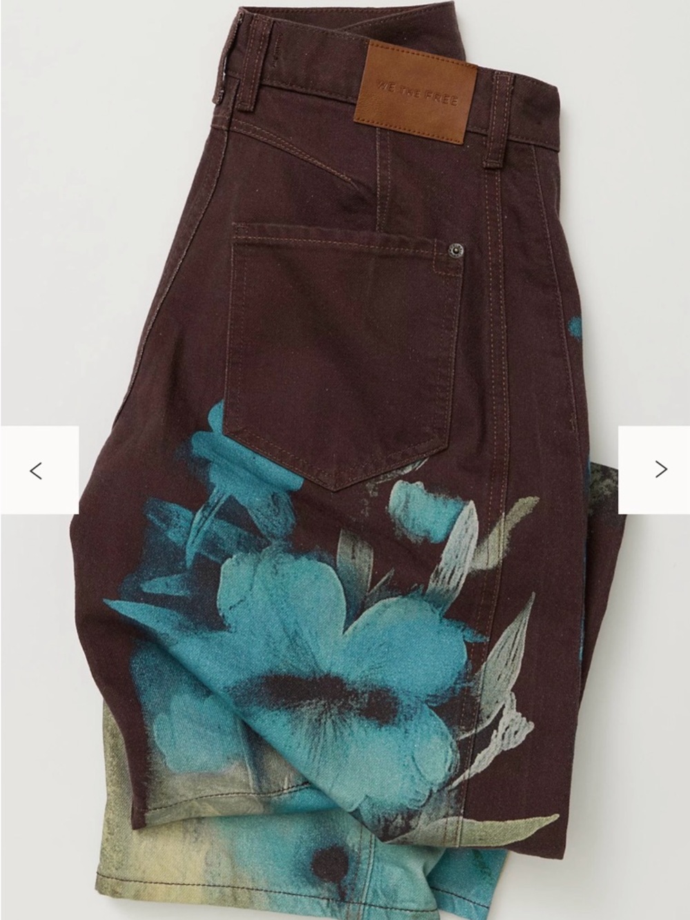 NWOT We The Free Good Luck Printed Barrel Jeans - Picture 3 of 5